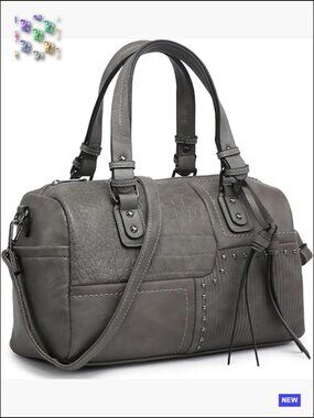Vegan Leather Barrel Bag Large Hobo Work Tote Satchel Shoulder Purse Top Handle